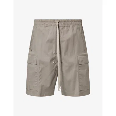 Rick Owens Mens Cargobela Patch-pocket Cotton-blend Shorts Drk Pearl
