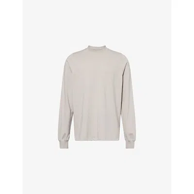 Rick Owens Mens Pearl Crewneck Long-sleeve Cotton Jumper In Neutral