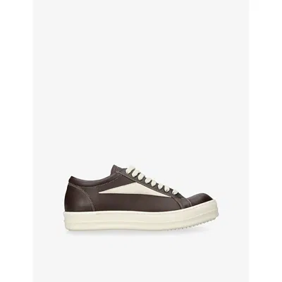 Rick Owens Mens Dark Brown Vintage Low Leather Trainers Eur 40 / 6 Uk