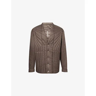 Rick Owens Mens Dark Dust Quilted Liner Padded Shell Jacket In Brown