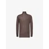 Rick Owens Mens Dark Dust Relaxed-fit Turtle-neck Wool-knit Jumper In Brown