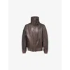 Rick Owens Mens Darkdust Blixa Dracu-collar Leather Jacket In Brown