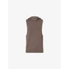 Rick Owens Mens Darkdust Ribbed Sleeveless Wool Knitted Tank Top In Brown