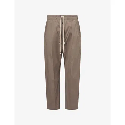 Rick Owens Mens Dust Bela Straight-leg Cotton Trousers In Brown