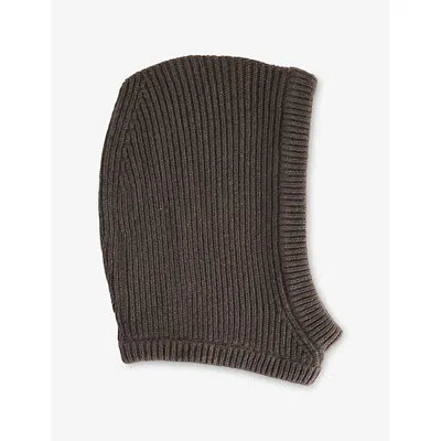 Rick Owens Mens Dust Brushed Cashmere-blend Knit Hood In Brown