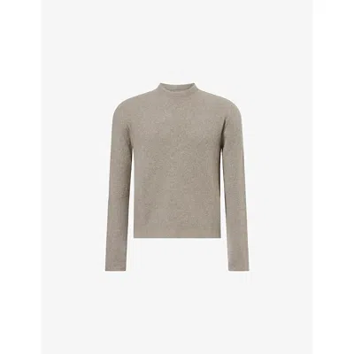 Rick Owens Mens Dust Crew-knit Cashmere-blend Jumper In Brown