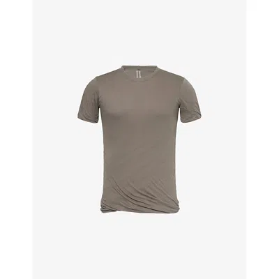 Rick Owens Mens Dust Double-layer Short-sleeve Cotton-jersey T-shirt In Brown