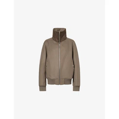 Rick Owens Mens Dust Dracuflight High-neck Wool Bomber Jacket In Brown