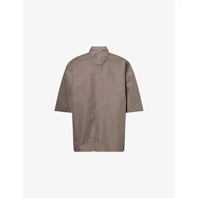 Rick Owens Mens Dust Jumbo Faun Cotton-blend Shirt In Brown