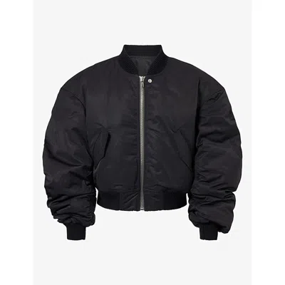 Rick Owens Mens Flight Ribbed-trim Cotton-blend Bomber Jacket Black