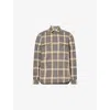 Rick Owens Mens Grey Plaid Plaid-pattern Flap-pockets Cotton Shirt In Grey Plaid