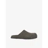 Rick Owens Mens Grey/dark Granola Wool Mules Eur 44 / 10 Uk In Gray