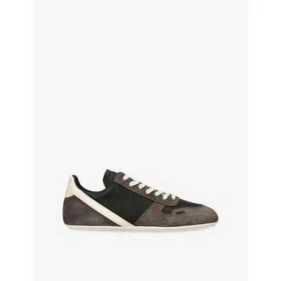 RICK OWENS MENS MINIMAL LEATHER TRAINERS GREY/OTHER EUR 45 / 11 UK