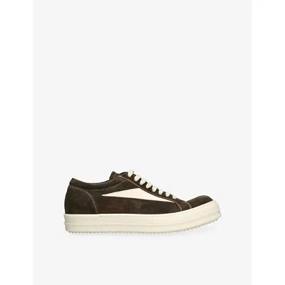 RICK OWENS MENS MID BROWN VINTAGE SUEDE TRAINERS EUR 42 / 8 UK