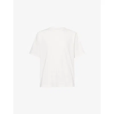 Rick Owens Mens Milk Brad Crewneck Cotton T-shirt In White