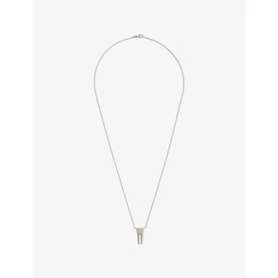 Rick Owens Mens Mini Open Trunk Brass Necklace Silver