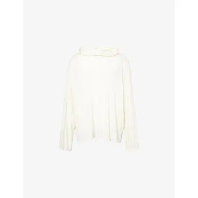 RICK OWENS MENS NATURAL OVERSIZED HOODED WOOL-SILK TOP