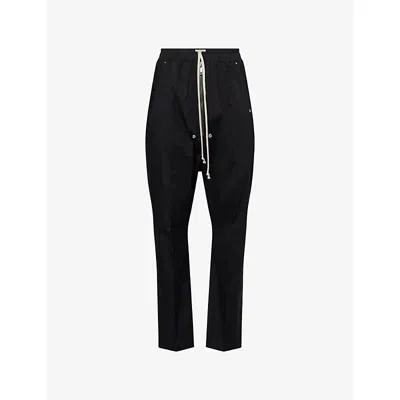 Rick Owens Mens Black Bela Straight-leg Cotton Trousers