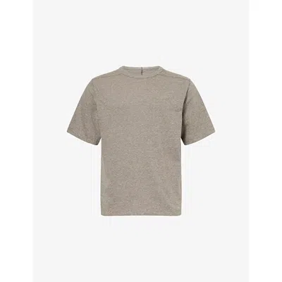 Rick Owens Mens Grey Melange Brad Crew-neck Cotton-shirt T-shirt Xl In Gray