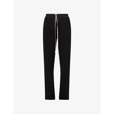 Rick Owens Mens Black Dietrich Drawstring-waistband Cotton Jogging Bottoms