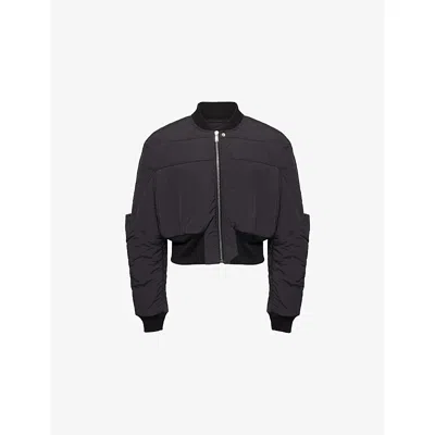 Rick Owens Mens Black Girded Padded Shell Bomber Jacket