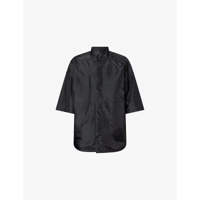 Rick Owens Ss Jumbo Faun Webbing-strap Short-sleeve Shirt In Black
