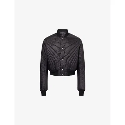 Rick Owens Mens Black Quilted Flight Shell Bomber