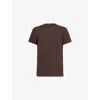 Rick Owens Mens Dark Dust Short Level Crewneck Cotton T-shirt In Brown