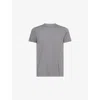 Rick Owens Mens Washed Indigo Short Level Crewneck Cotton T-shirt In Gray