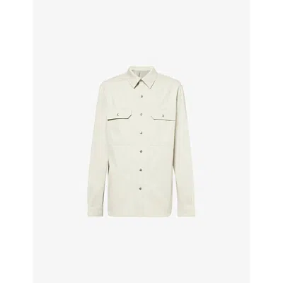 Rick Owens Mens Dinge Spread-collar Buttoned-pockets Relaxed-fit Denim Shirt
