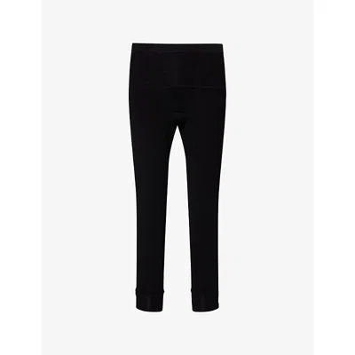 Rick Owens Mens Black Thermal Elasticated-waist Jersey Trousers