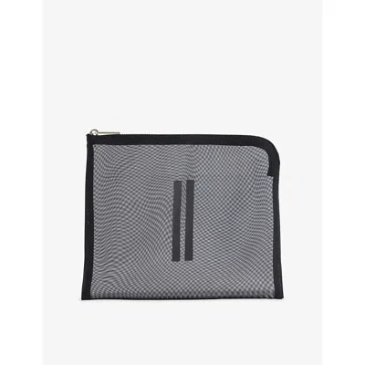 Rick Owens Mens Black Travel Liquid Mesh Bag
