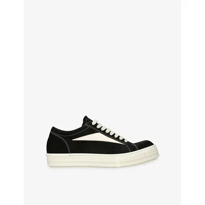 Rick Owens Mens  Vintage Suede Trainers In Black