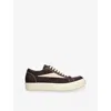 Rick Owens Sneakers Low-top Concordians Runway Vintage In Suede Leather In Brown