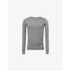 Rick Owens Mens Washed Indigo Double Long-sleeve Cotton-jersey Top Xs In Gray