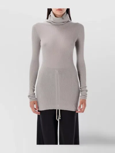 RICK OWENS MERINO KNIT TURTLENECK LONG SLEEVE TOP