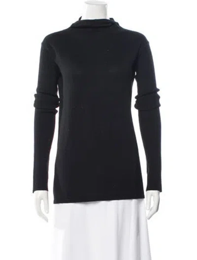 Pre-owned Rick Owens Merino Wool Mock Neck Sweater In Gray