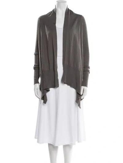 Pre-owned Rick Owens Merino Wool Open Front Sweater In Gray