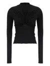 Rick Owens Black Hollywood Jersey Ls Prong T-shirt In Black