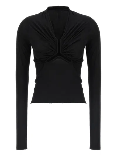 Rick Owens Metal-underwire Long-sleeve Top In Black