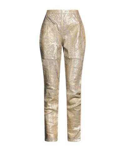 Rick Owens Metallic Conical Pants In Gold