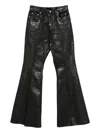 Rick Owens Metallic-effect Flared Trousers In Black