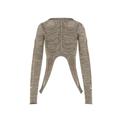 Rick Owens Tanja Ls Top Asymmetric Hem In Beige