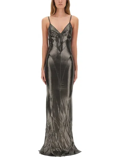 RICK OWENS METALLIC LONG DRESS