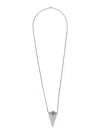 Rick Owens Metallic Necklace With Pyramid Shaped Charm In Brass And Hematite Man