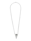 Rick Owens Metallic Necklace With Pyramid Shaped Charm In Brass And Hematite Man In Palladio