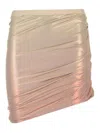 Rick Owens Metallic Stretch Viscose Miniskirt In Pink