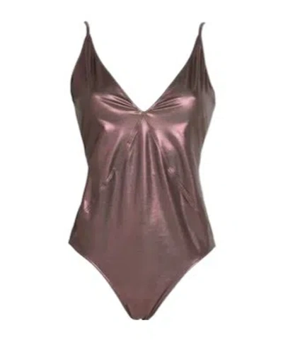 Rick Owens Metallic Swimsuit In Multicolor