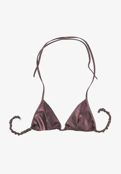 Rick Owens Metallic-effect Halterneck Bikini Top