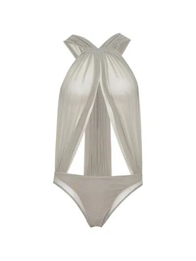 Rick Owens Miami Draped-design Bodysuit In White